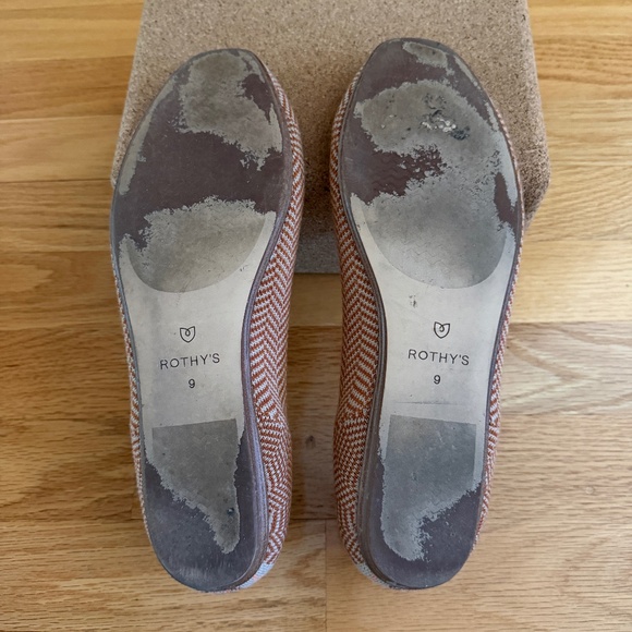 Rothy's Square Camel Herringbone Plaid Size 9 Flats - Picture 8 of 9